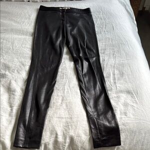 Diane Von Furstenberg Black Shiny Leggings